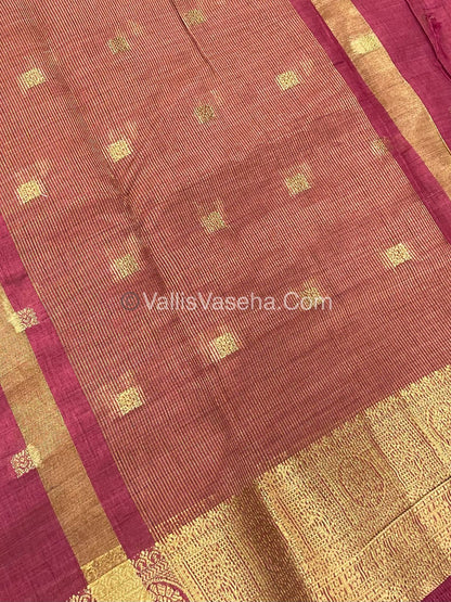 Semi Tussar Silk Saree |Pinkish shade |VVSTS045