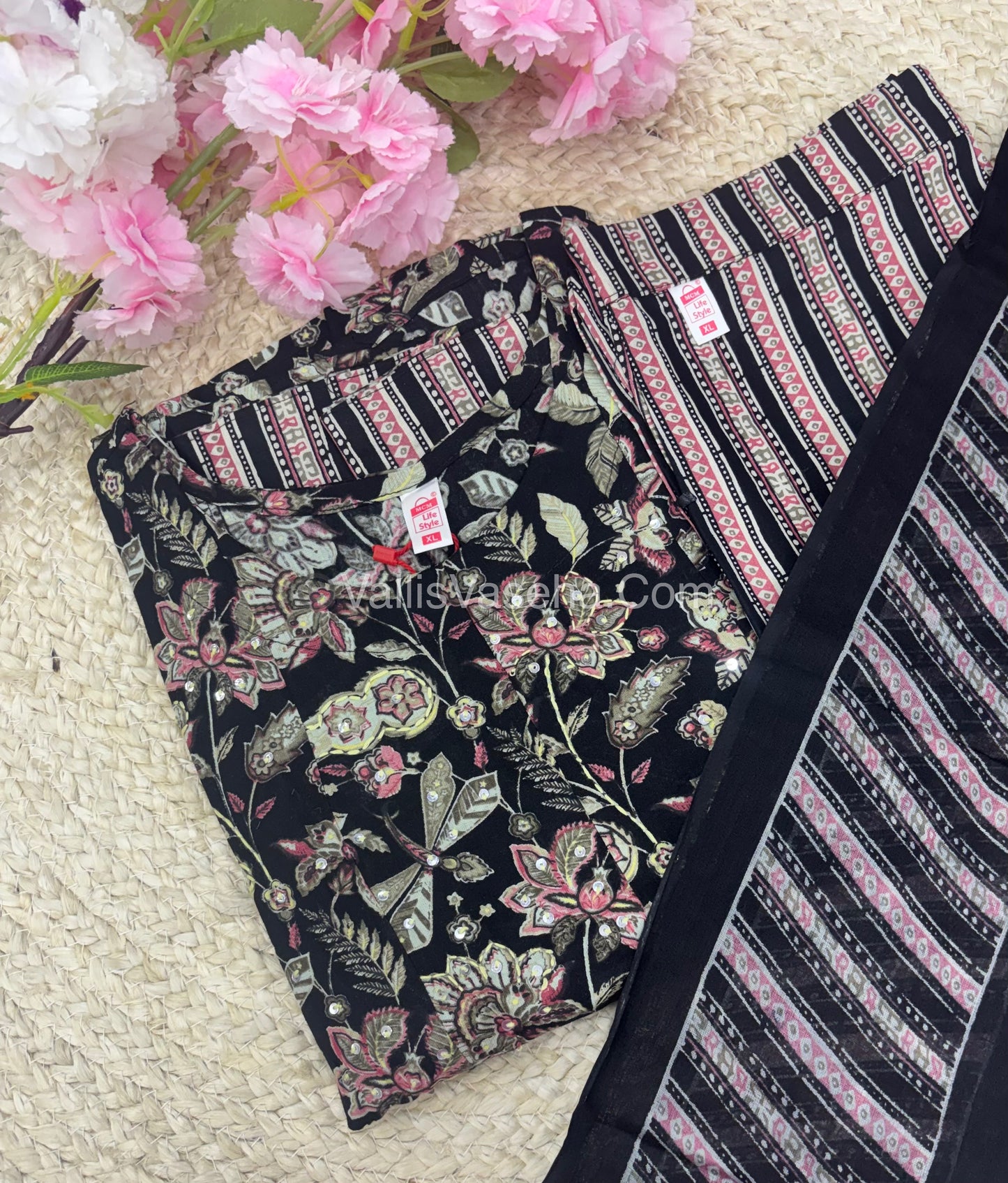 Ready Made - Anarkali - Salwar, Kameez & Duppatta(3pc)- Printed Cotton - VVAS006