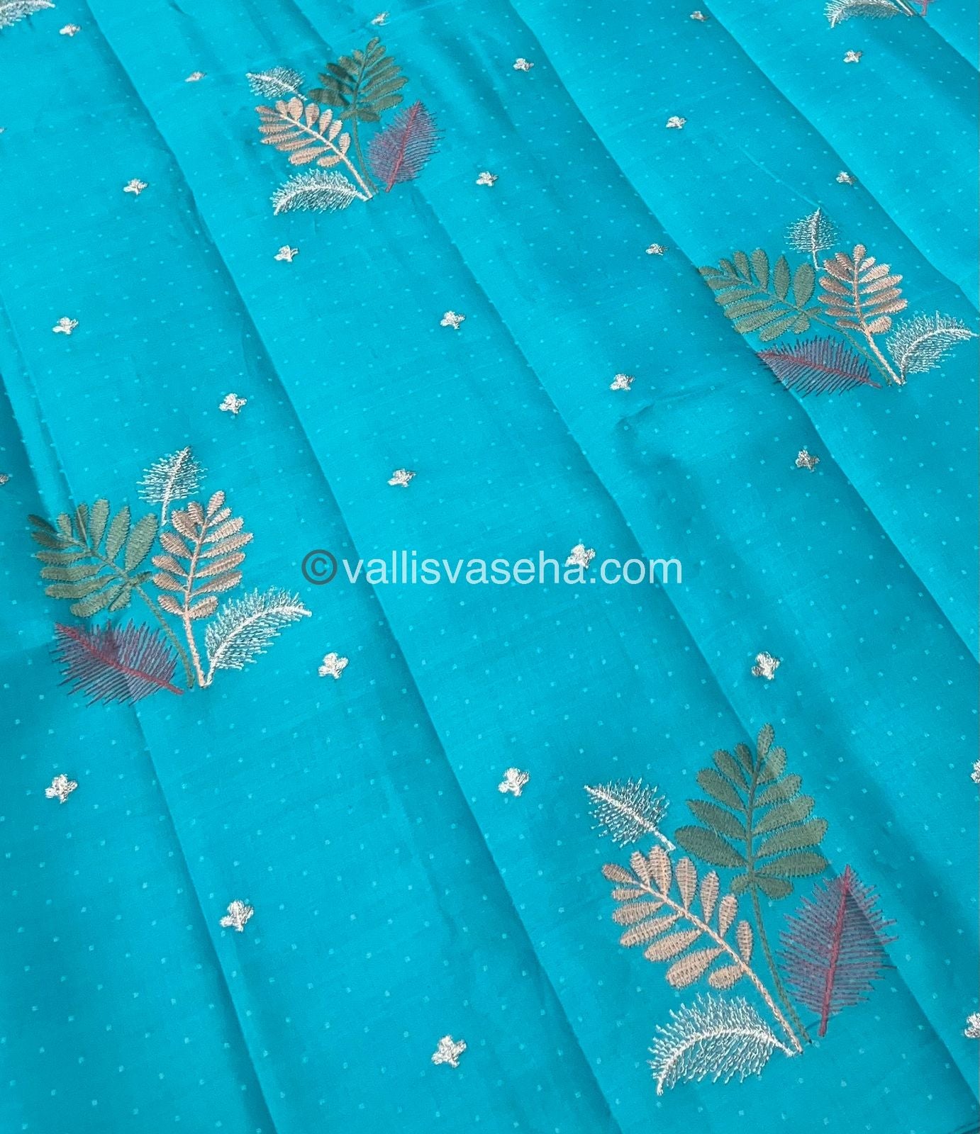 Butter Silk  - Leaf Butta - Blue & Pink Combo - VVBS001