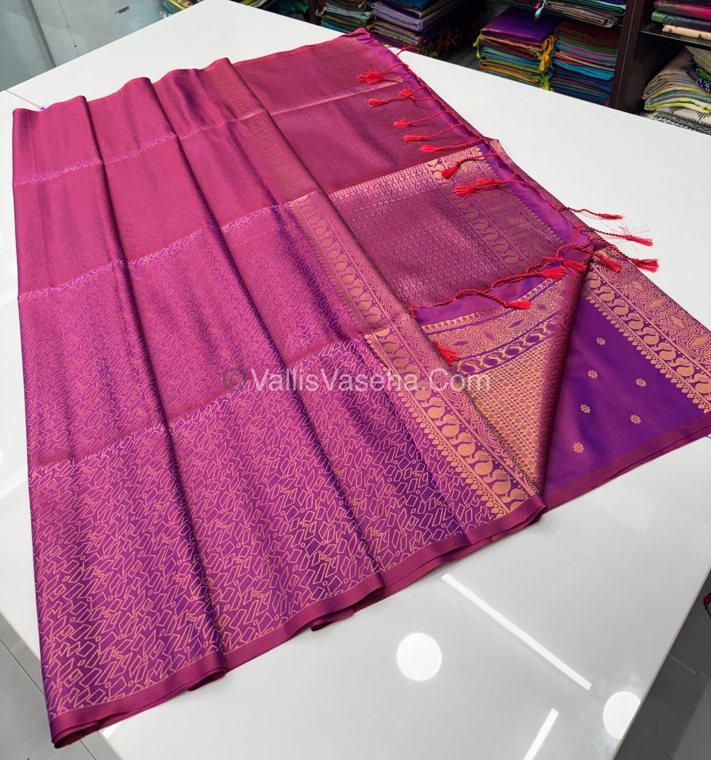Semi Soft Silk   - Borderless - Contemporary Design - Purple Shade -VVSSS012
