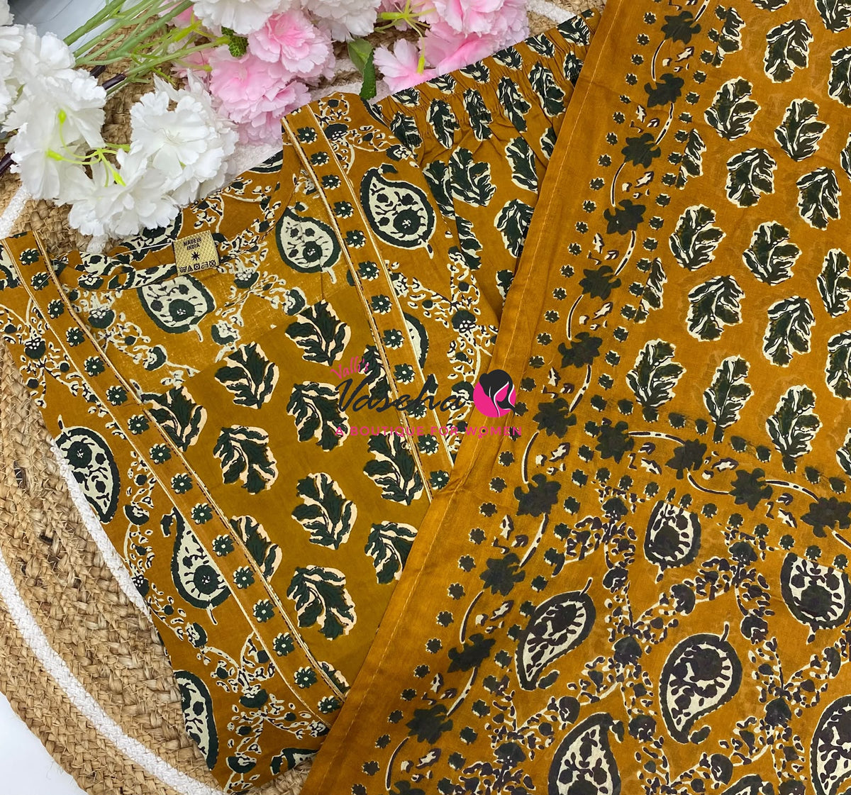 Ready Made | Semi Anarkali Set  (3pc)|Cotton |VVRMS030