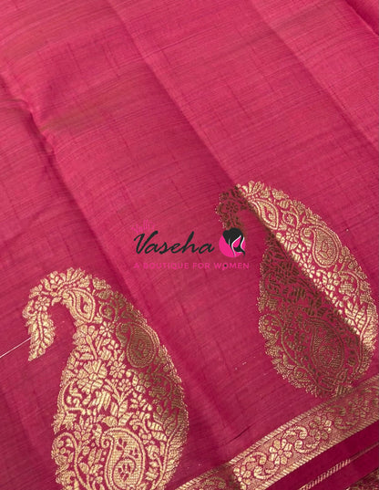 Semi Tussar Silk - Small Mango - Pink Shade - VVSTS002