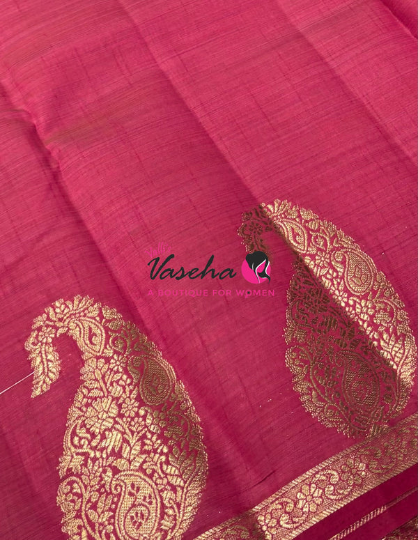 Semi Tussar Silk - Small Mango - Pink Shade - VVSTS002