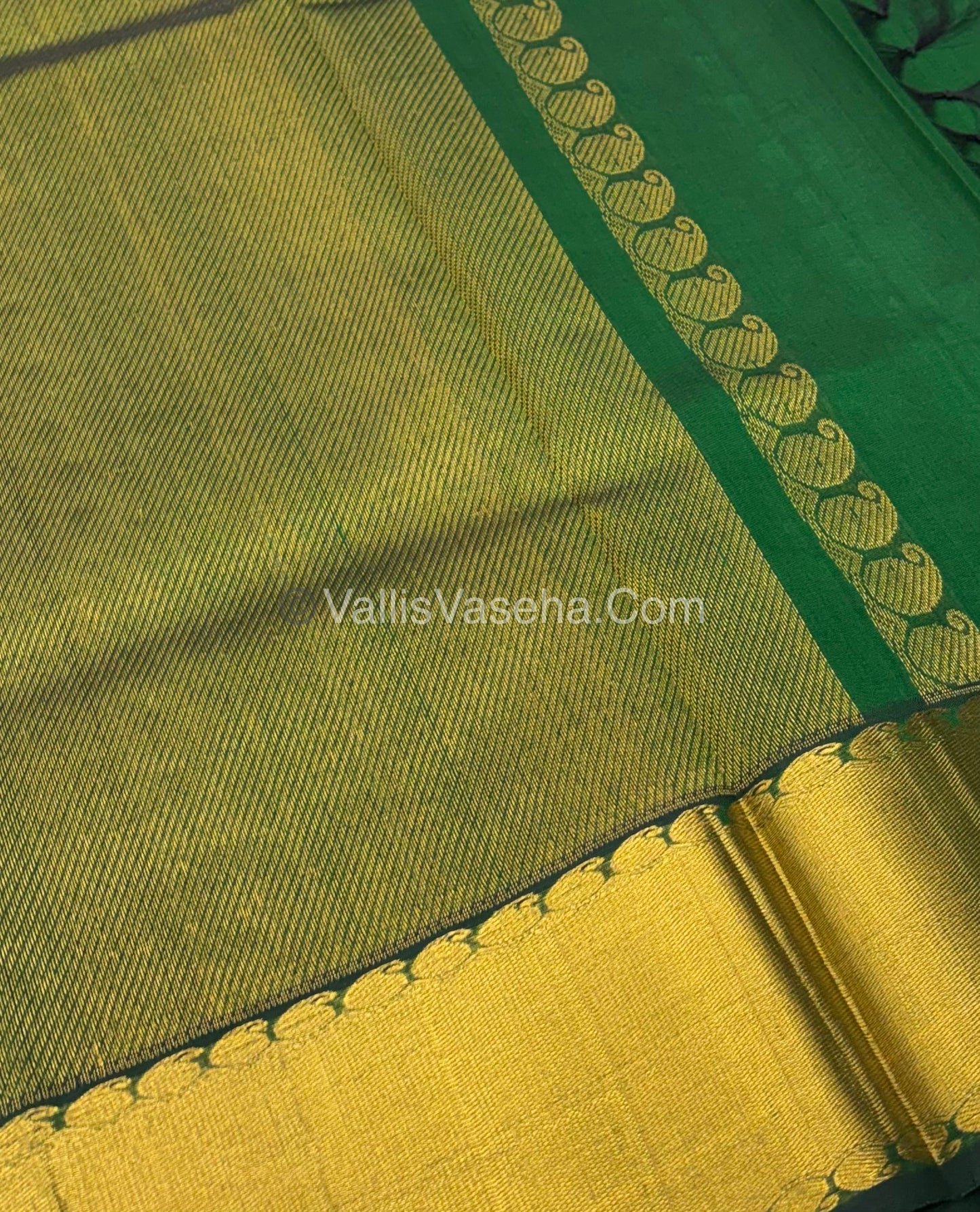 Pure Silk Cotton Saree | Green Shade |VVPSC011