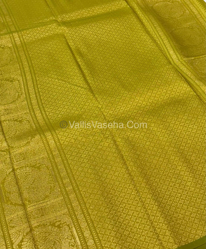 Semi Soft Silk - Border less - Lemon Green Shade -VVSSS026
