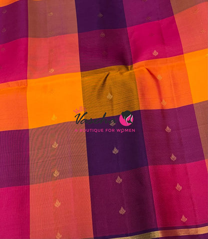 Pure Soft Silk Saree - Partly Pallu -  Half & Half Saree - VVPSS088