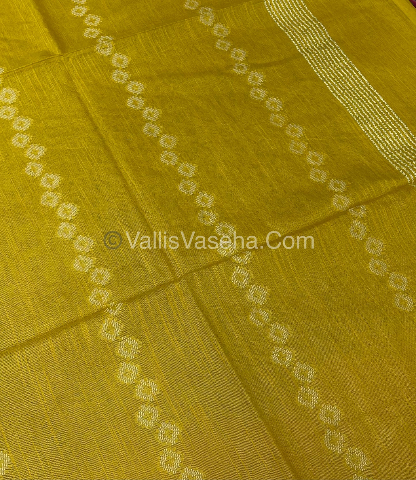 Bhagalpuri Silk - Green With Yellow - VVBS007