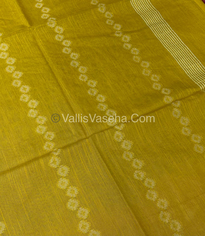 Bhagalpuri Silk - Green With Yellow - VVBS007
