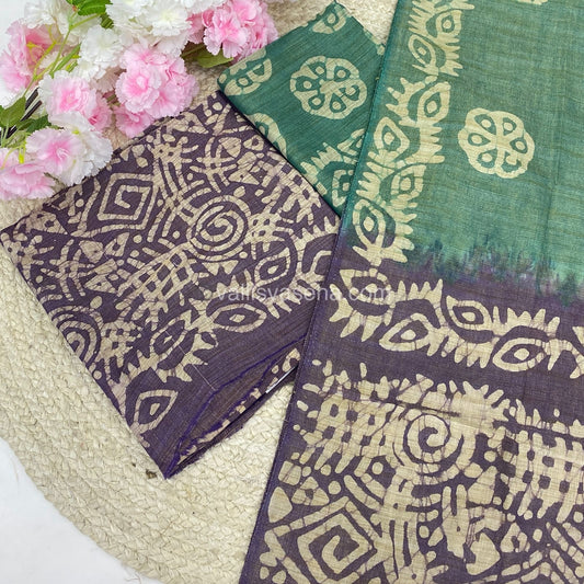 Unstitched Salwar Material- Baswada Batick Printed Silk - VVUSM005