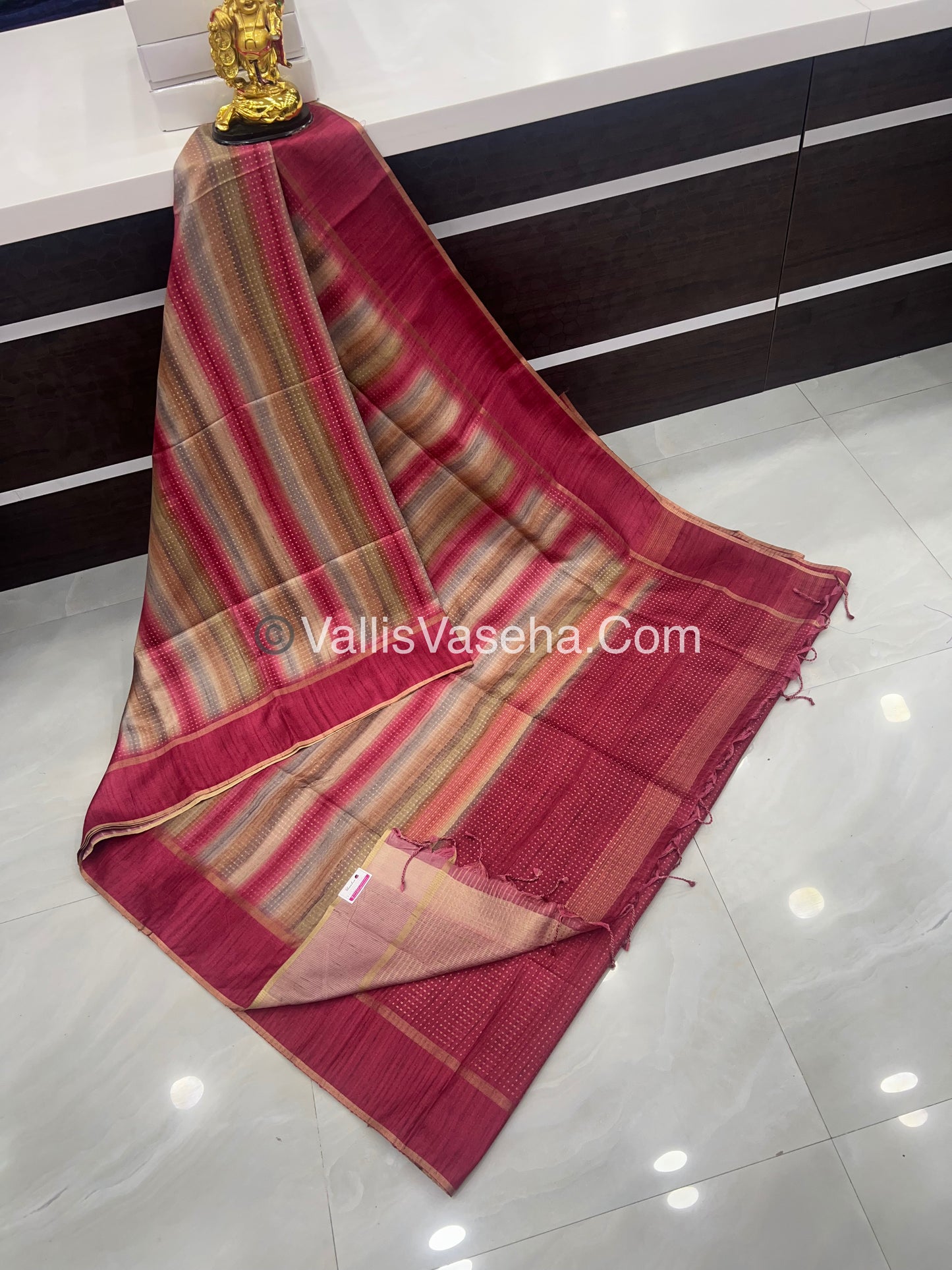 Semi Tussar Silk - Vairavoosi Design - Multi colour - VVSTS038