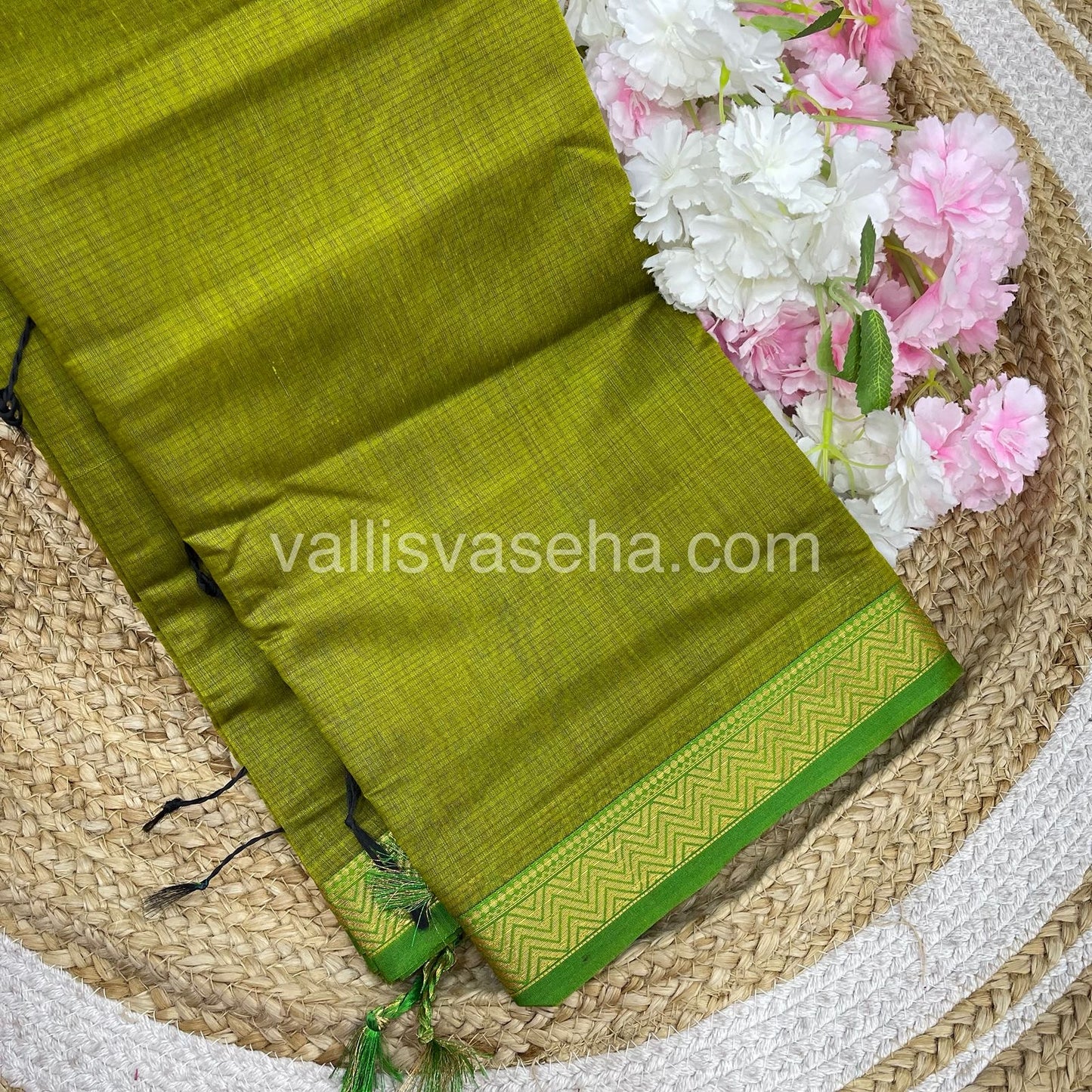 Fancy Mixed Cotton - Green With Blue Shade - VVFMC005