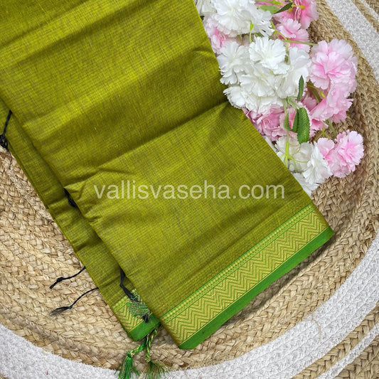 Fancy Mixed Cotton - Green With Blue Shade - VVFMC005