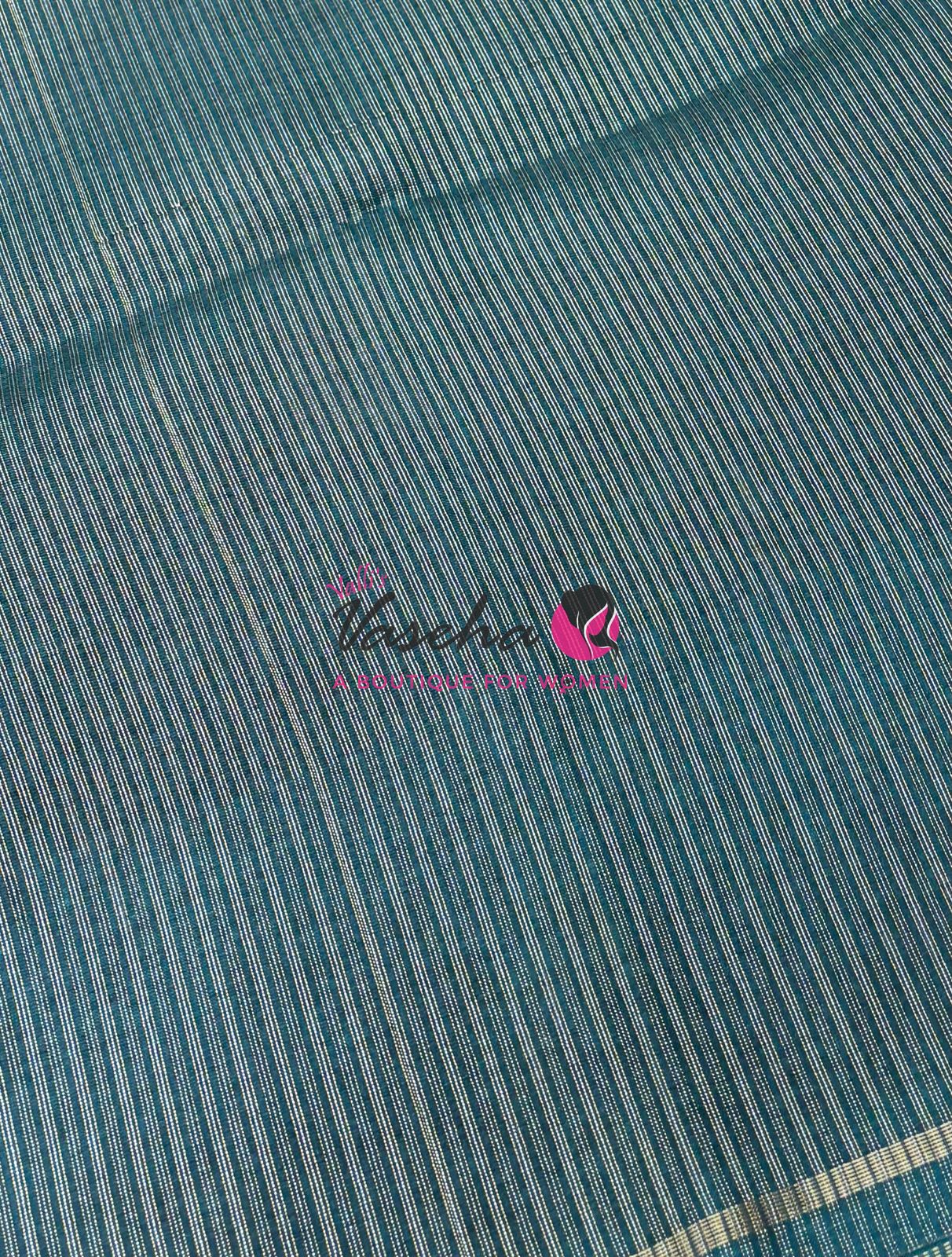 Semi Tussar Silk Saree | Ramar Blue Shade |VVSTS049