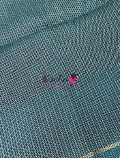 Semi Tussar Silk Saree | Ramar Blue Shade |VVSTS049
