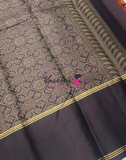 Half Mix - Pure Soft Silk Saree - Long Retta Petta Border with Butta - VVPSS084