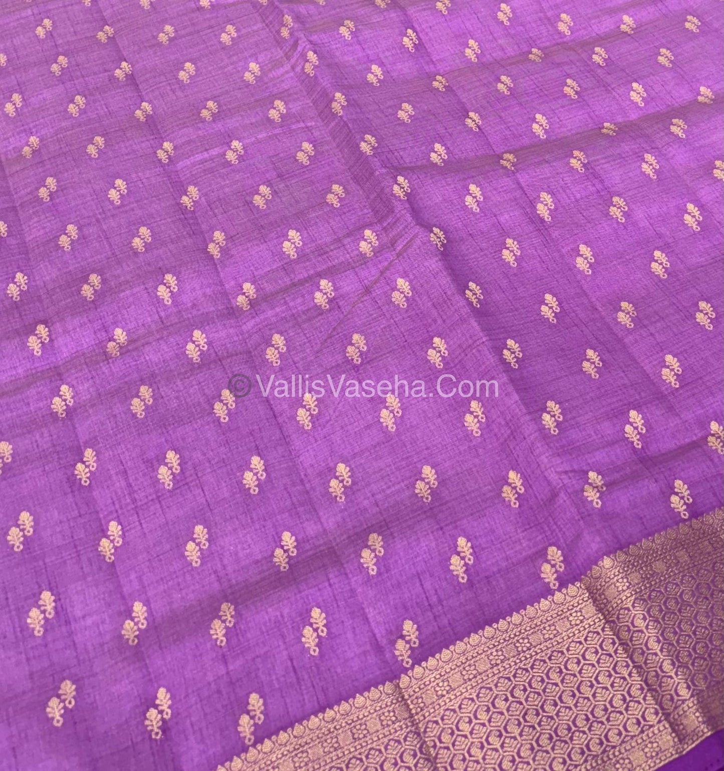 Semi Tussar Silk - Grand Pallu  - Lavender Shade - VVSTS021