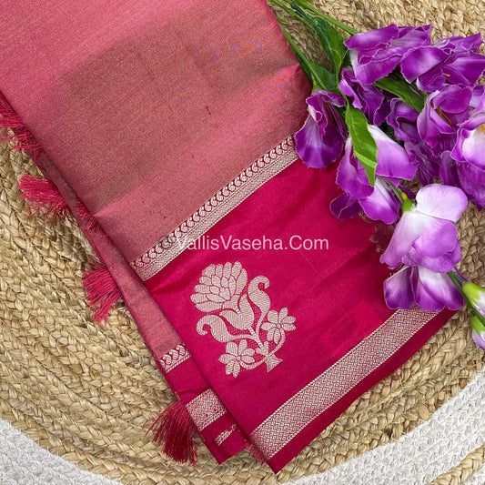 Semi Tissue Tussar Silk - Pink Shade - VVSTS043