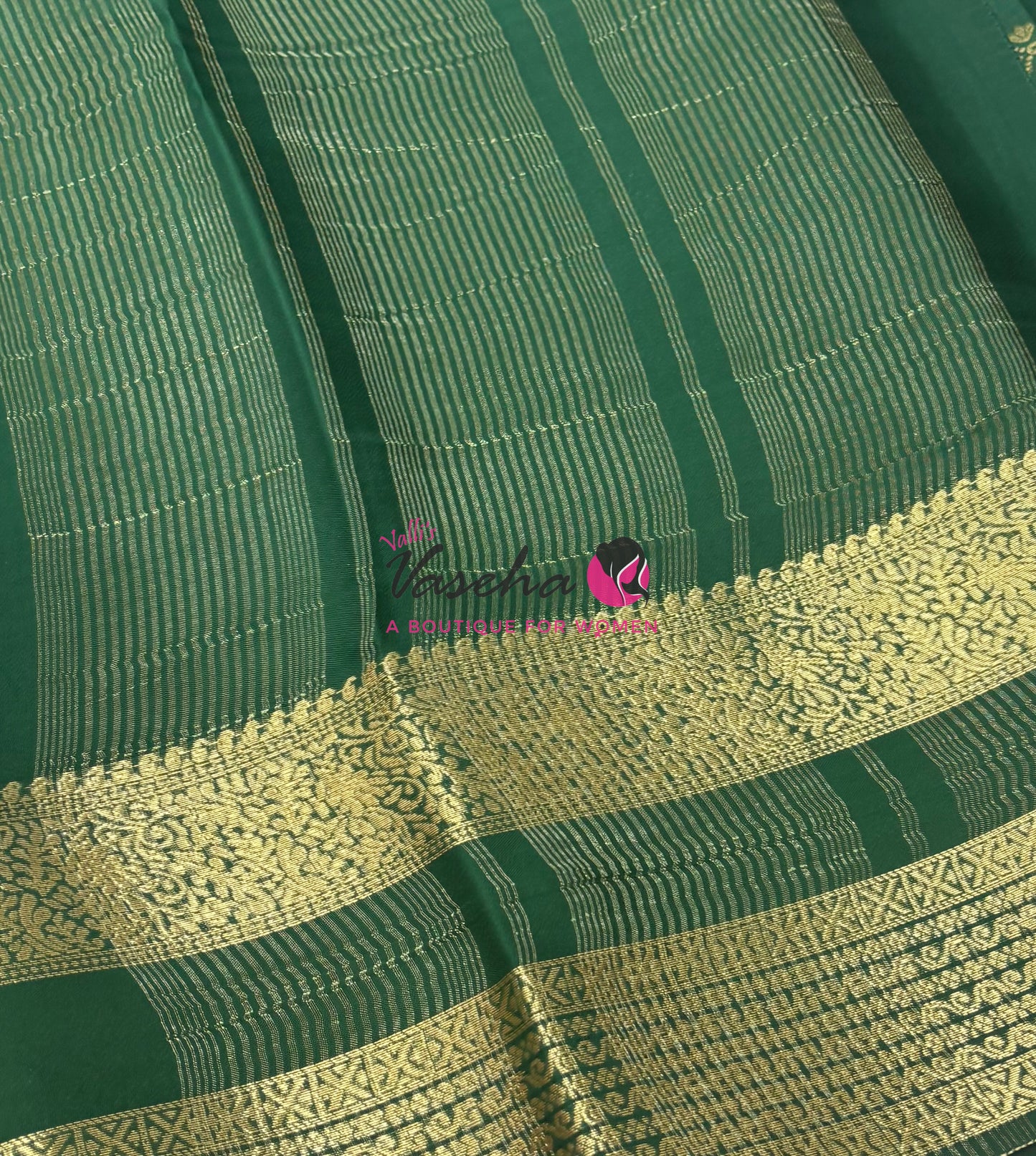 Semi Mysore Crepe Silk  - Green Shade - VVSMC004