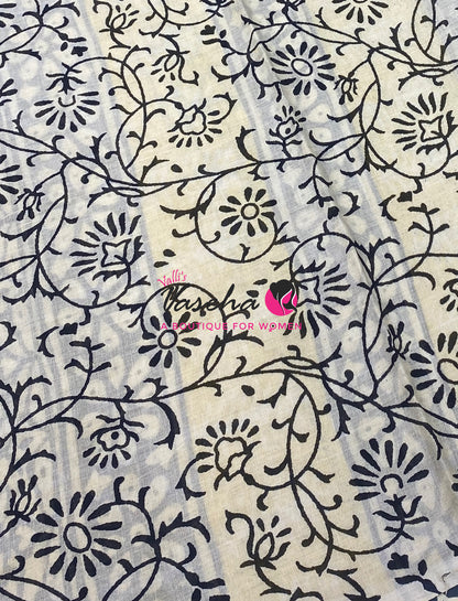 Pure Soft Mul Mul Cotton Sarees - Hand Block Prints - VVMMC011