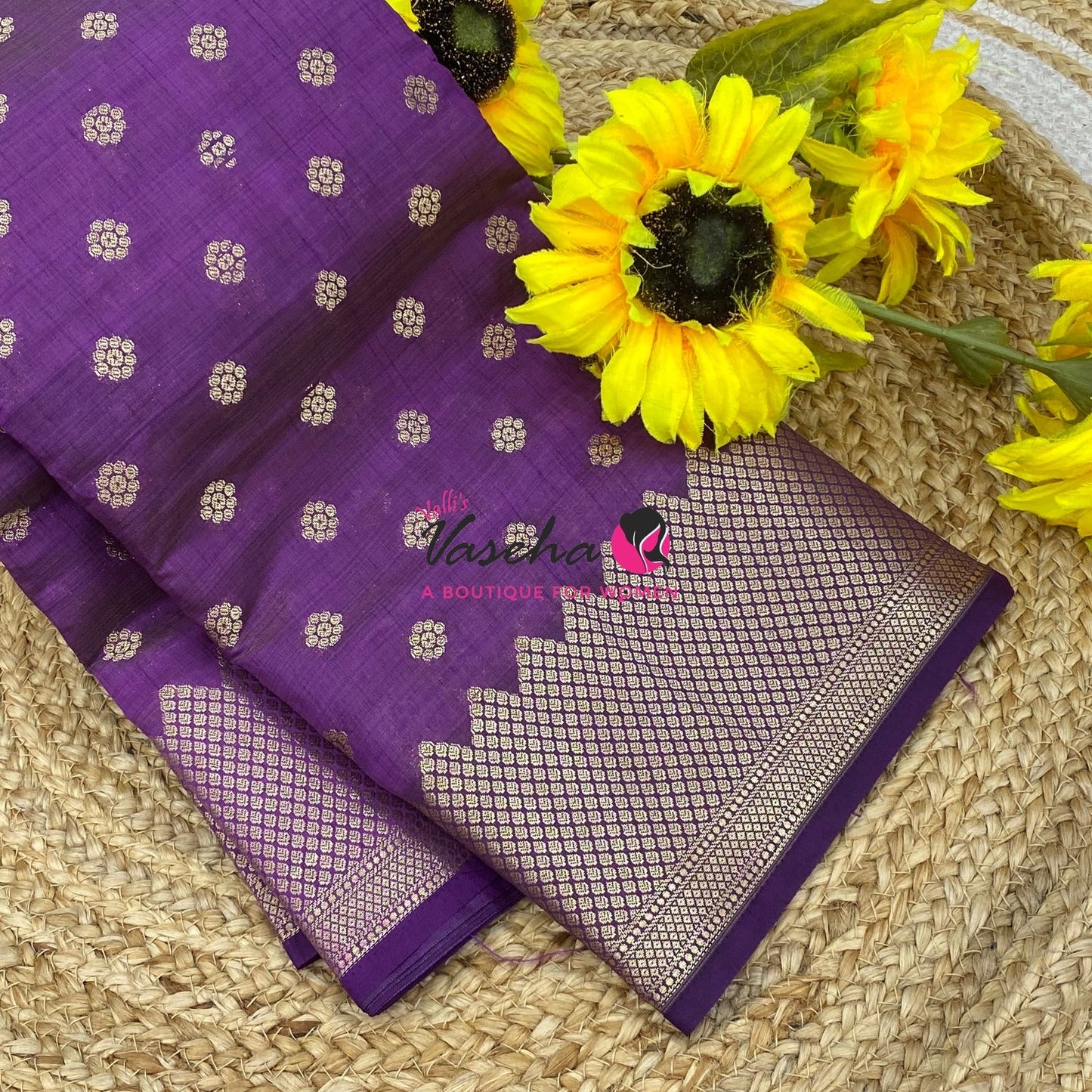 Semi Tussar Silk Saree | Purple Shade |VVSTS057