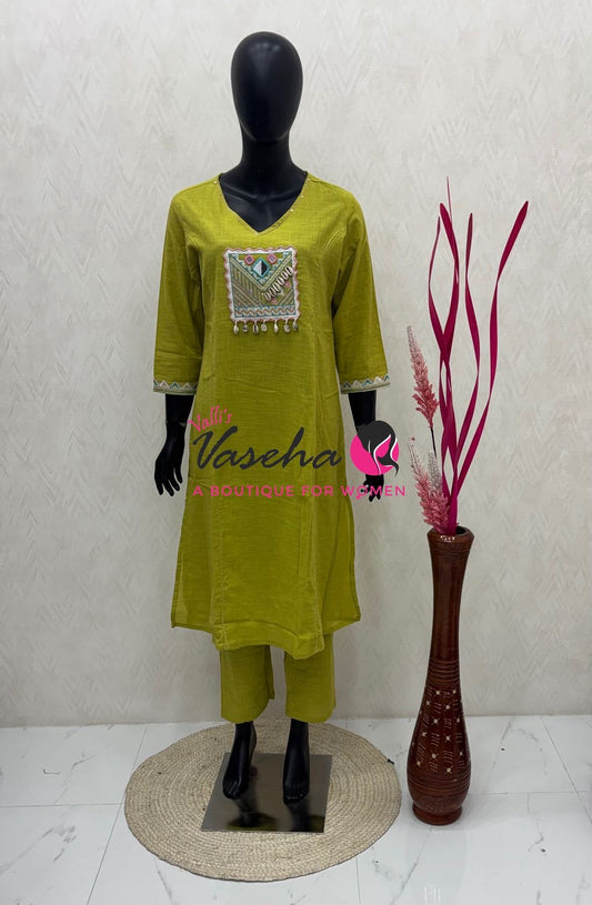 Top & Bottom(2pc) Co-Ord Set - Cotton - VVCS010
