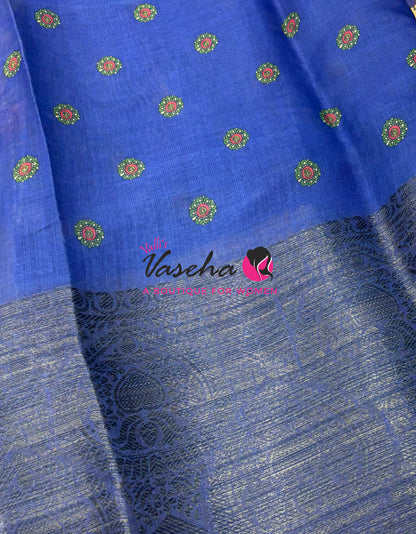 30% less - Offer Saree - Kalamkari Linen Saree - VVDS008