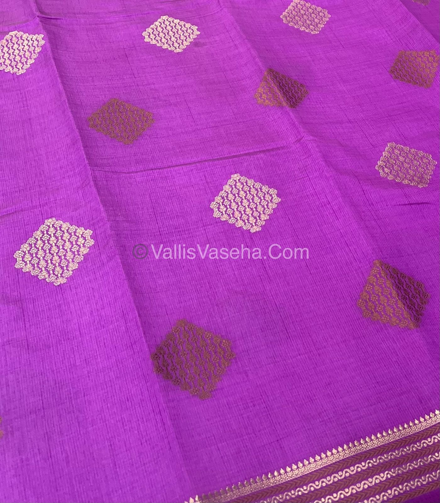 Semi Tussar Silk Saree - Purple Shade - VVSTS016