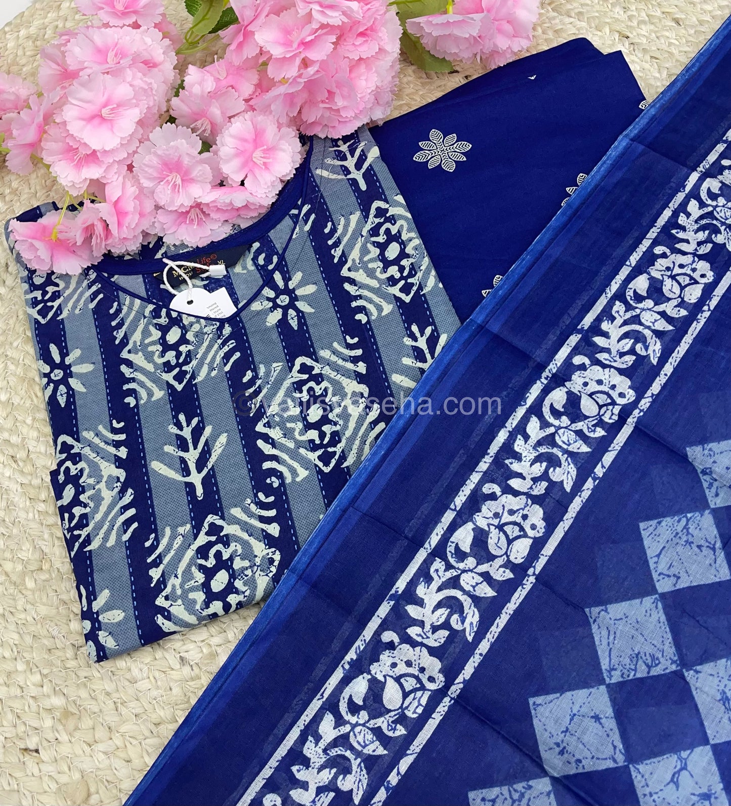 Ready Made - Semi Patiyala 3(pc) Set - Printed Cotton - VVRSP001