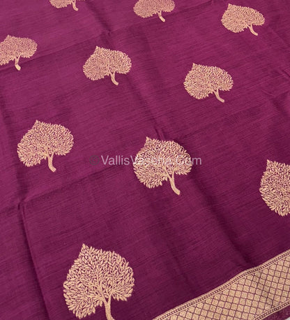 Banarasi - Heritage Silk - Semi Kathan Silk -  Wine Shade - VVBHS007