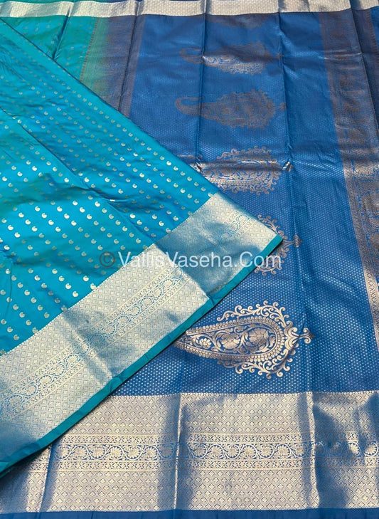 Semi Kanchipuram Silk - Blue Shade  - VVSKS002