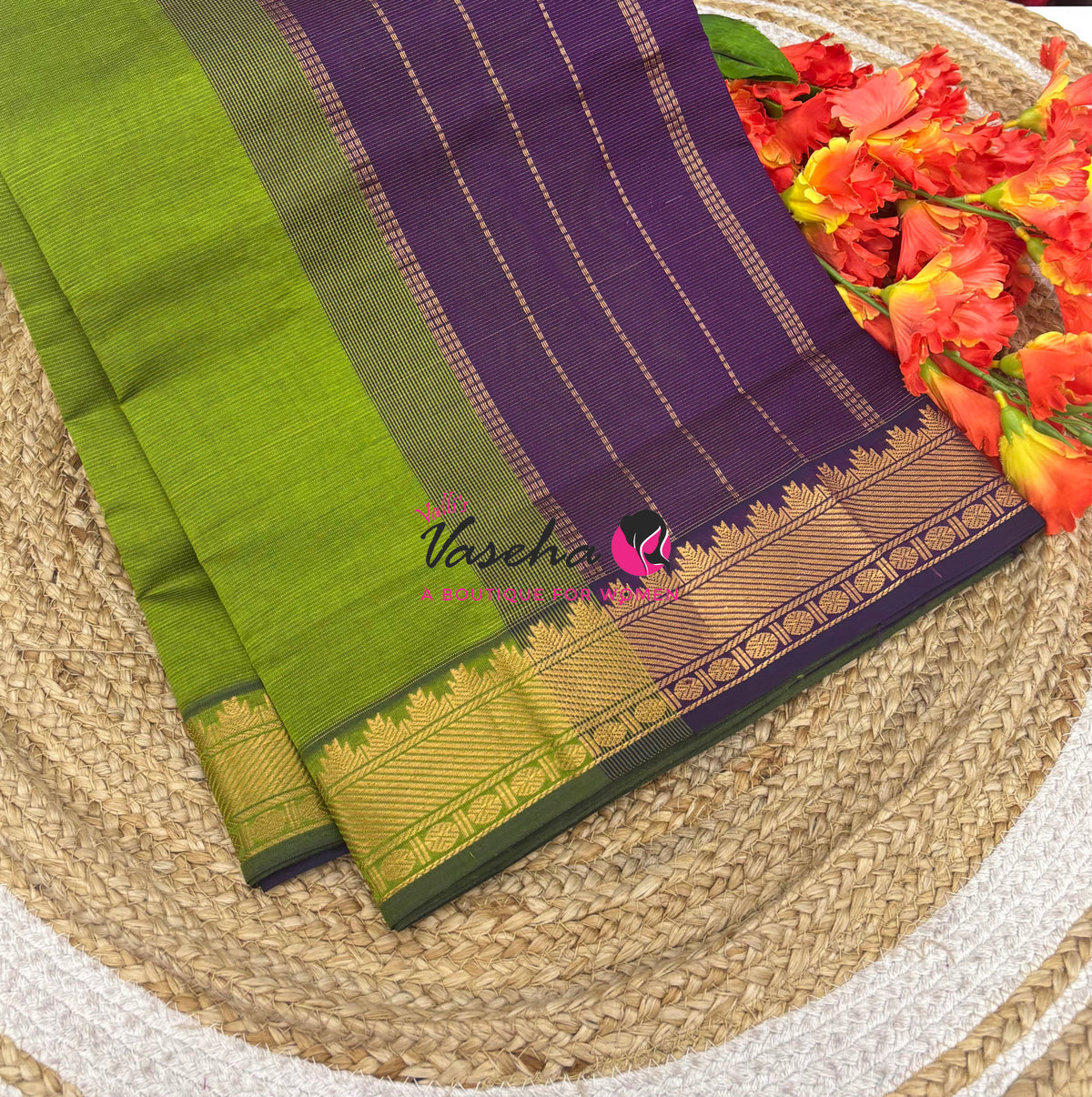 Semi Silk Cotton Saree | Vairavoosi  Design |VVSSC017