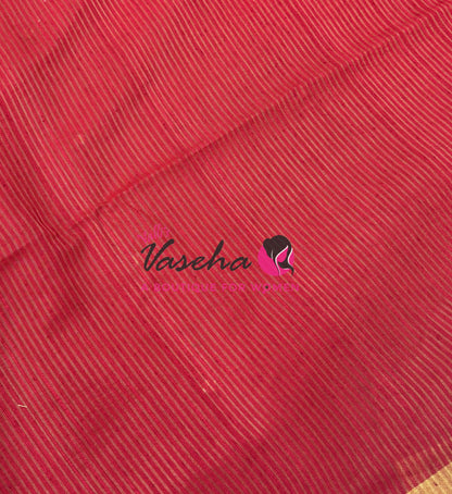 Semi Duppion Tussar Silk Saree | Red Shade |VVSDT001