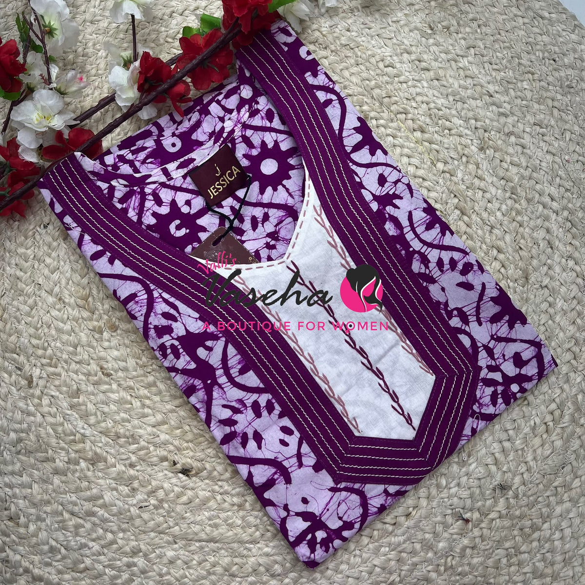 Free Size - Nighties - Batick Prints - VVJN001