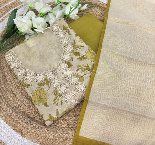 Tissue Linen Salwar Material  | VVUSM020