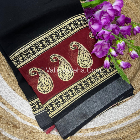 Linen Mixed Cotton Saree |VVLMP001