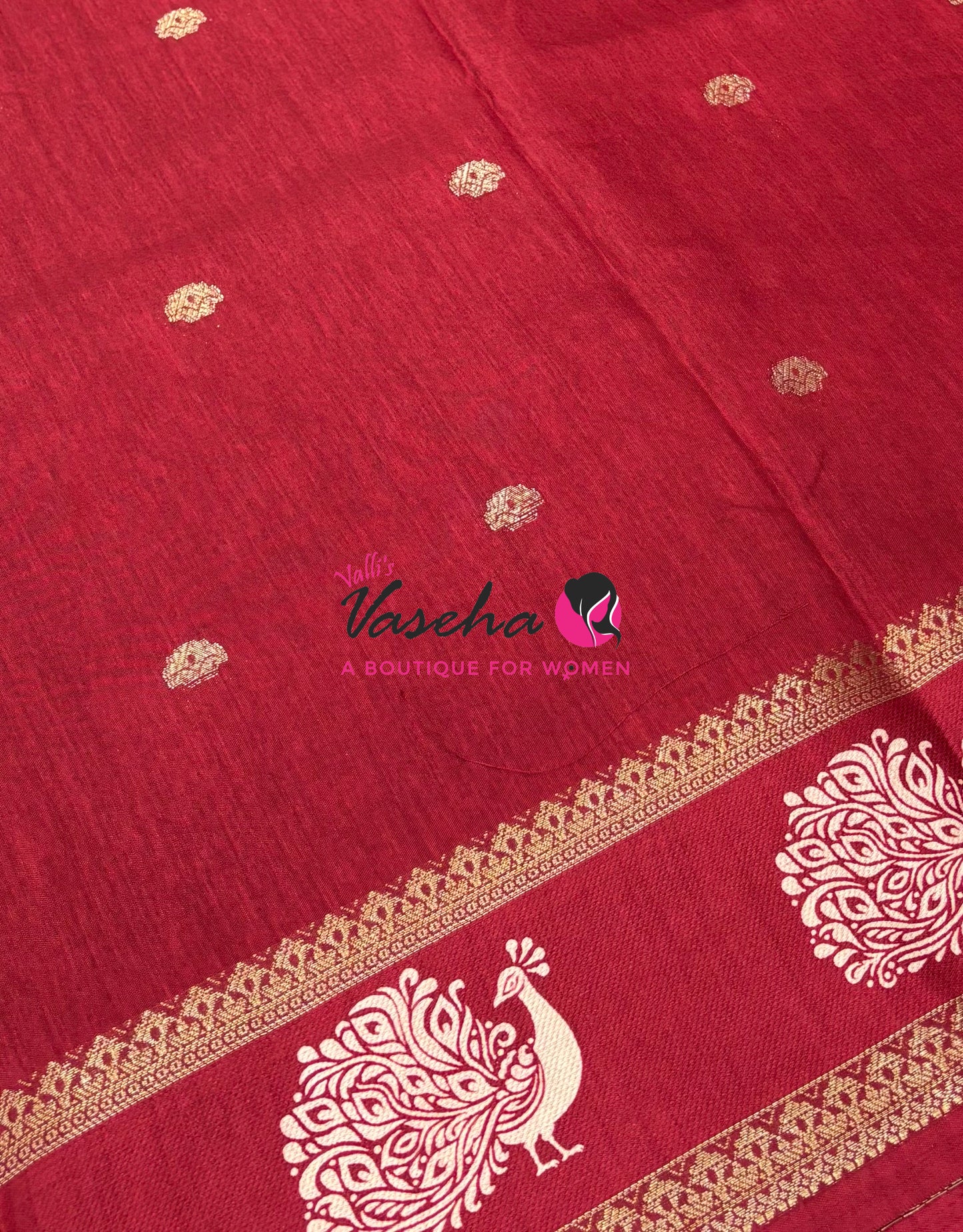 Casual Wear Sarees - Semi Binny / Semi Dola Silk - Maroon Shade - VVSDS007