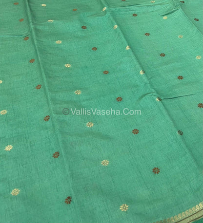 Semi Tussar Silk Saree - Pastel Green shade - VVSTS011