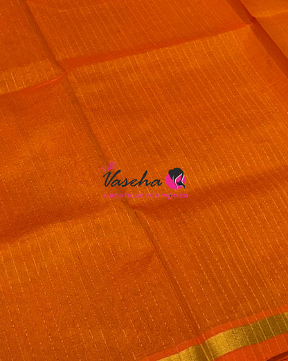 Pure Silk Cotton Sarees - Orange Shade - VVPSC015