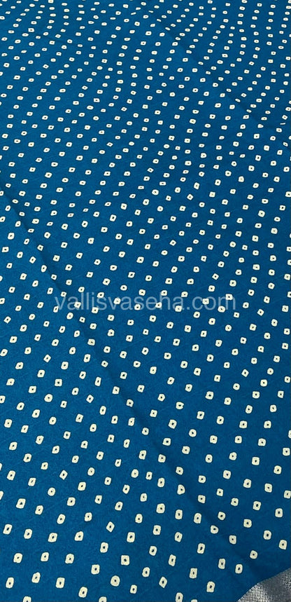 Premium Viscose Georgette Saree - Bandhini Design - Ramar Blue Shade - VVPVG001