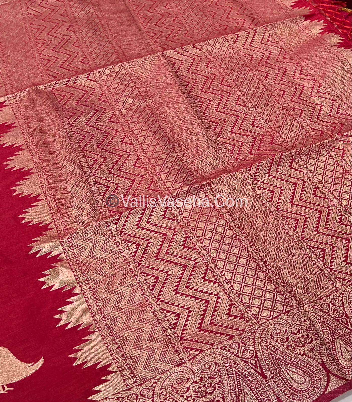 Banarasi - Heritage Silk - Semi Kathan Silk - Red Shade - VVBHS005