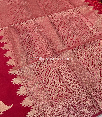 Banarasi - Heritage Silk - Semi Kathan Silk - Red Shade - VVBHS005