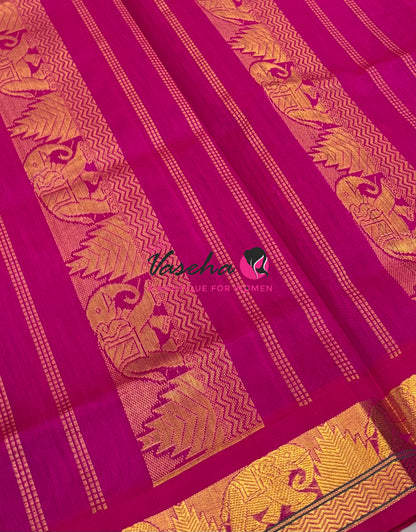 Pure Korvai Silk Cotton - Multi  Colour Shade  - VVKSC040
