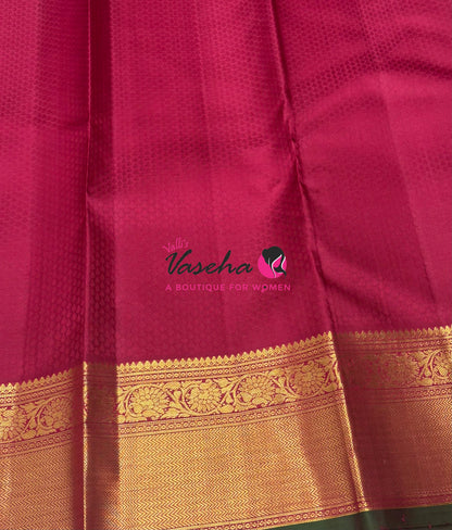 Pure Kanchipuram Bridal Silk Saree - Embossed Design - Maroon Sahde - VVPS023