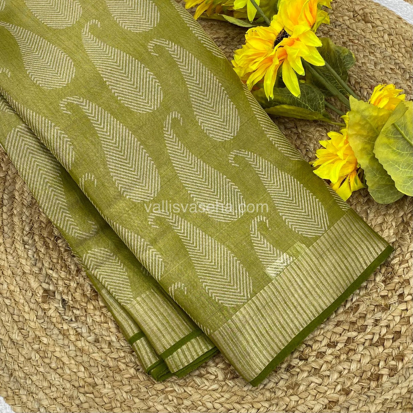 Semi Tussar Silk - Green Shade - VVSTS001