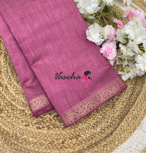 Semi Tussar Silk - Onion Pink Shade - VVSTS070