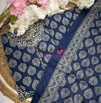 Ready Made | Anarkali Set  |Salwar, Kameez & Duppatta(3pc)|Cotton |VVRMS027