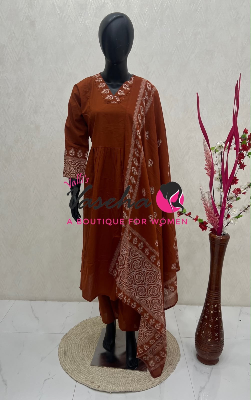 Ready Made | Anarkali |Salwar, Kameez & Duppatta(3pc)|Cotton |VVAS007