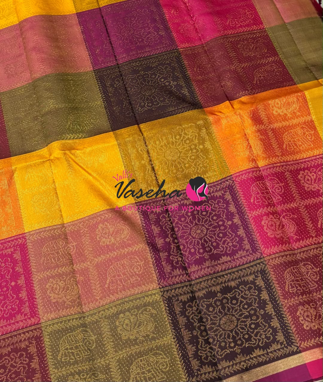 Pure Soft Silk Saree - Partly Pallu -  Half & Half Saree - VVPSS088
