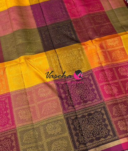 Pure Soft Silk Saree - Partly Pallu -  Half & Half Saree - VVPSS088