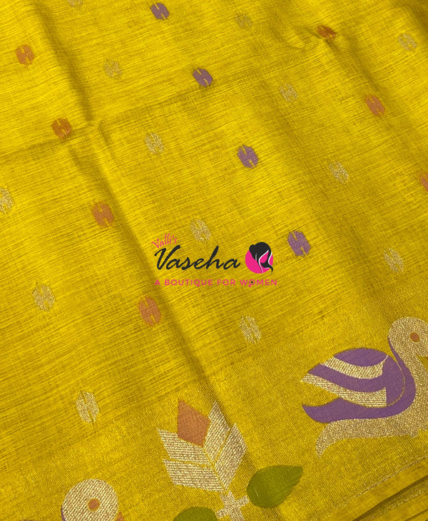 Banarasi - Heritage Meenakari Silk - Yellow Shade - VVBHS014